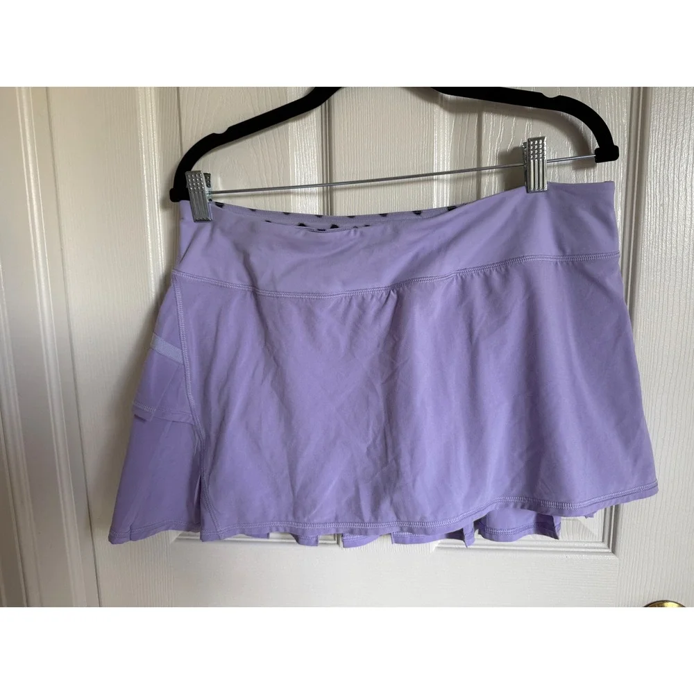 Lululemon Pace Setter Skirt Lavender Purple Pleated Back Skort Womens Size 10‎